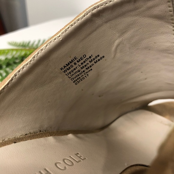 Kenneth Cole Kammie Slip On Tan Peep Toe Mules - Picture 8 of 8